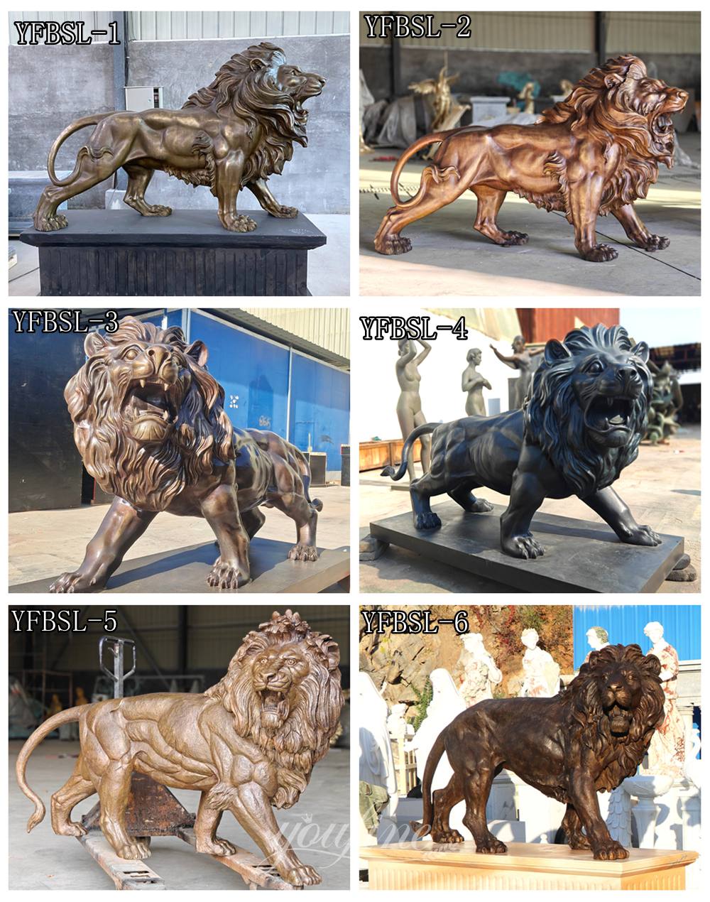 Our factory can create many more standing lion sculptures for our clients.