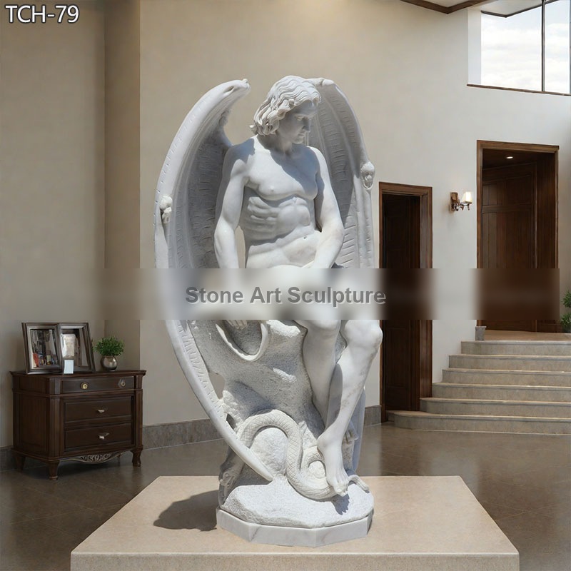 Marble Fallen Angel Lucifer Sculpture Art Replica Factory Supply detail image