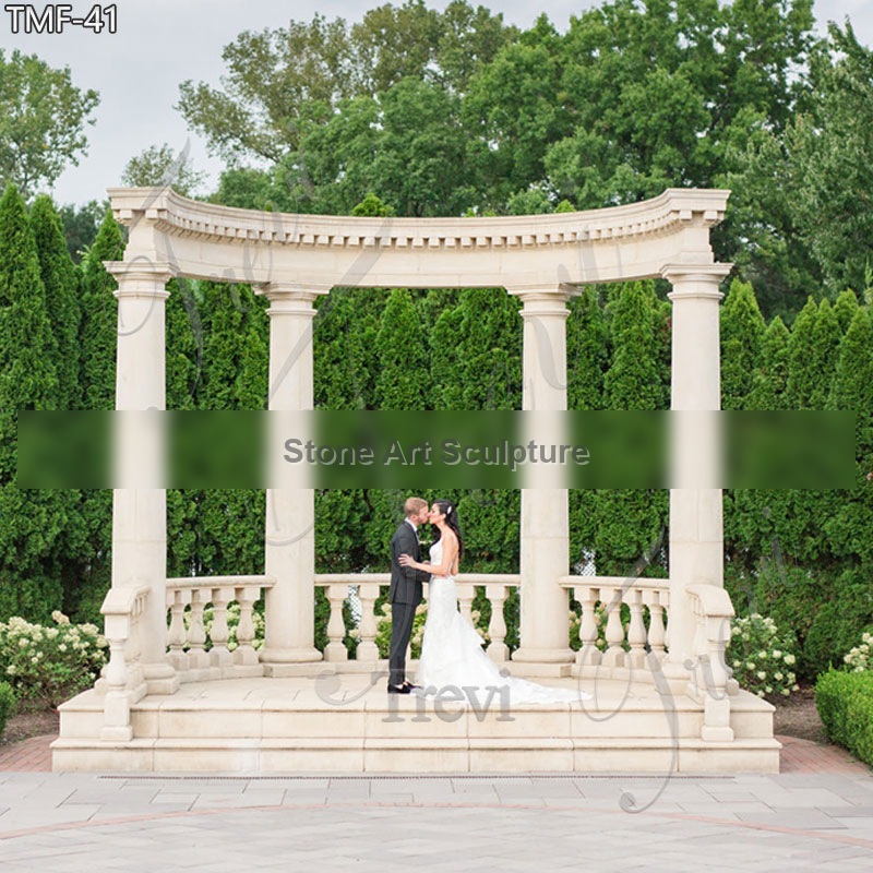 Large Outdoor Wedding Stage Marble Gazebo for Sale TMG-41 detail image