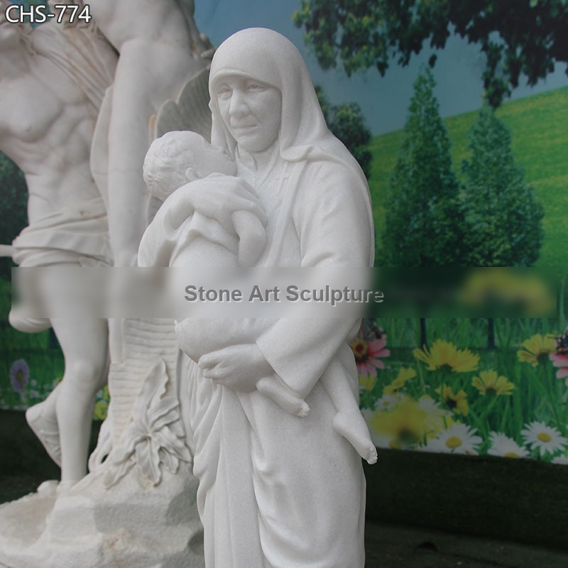 5.8 Feet St Teresa of Calcutta with Children Statue detail image