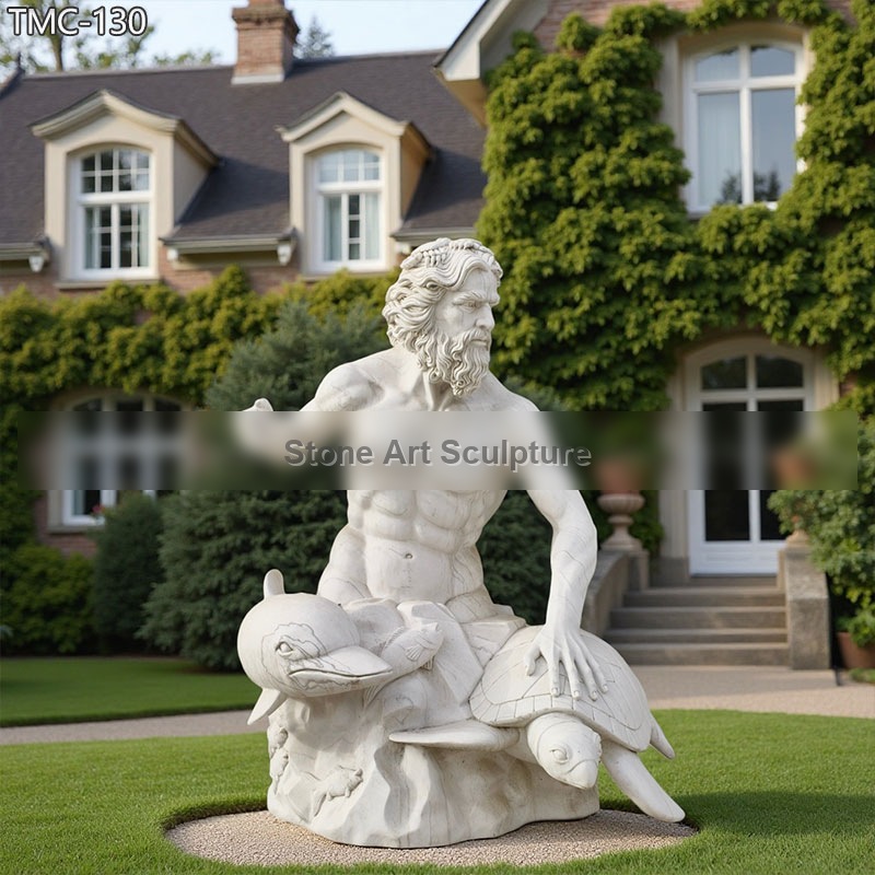 Greek Marble King Neptune Statue for Sale detail image
