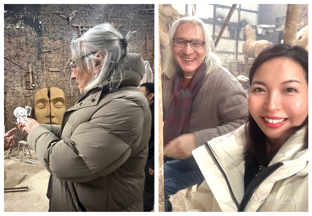 Our Sales Representative, Jane, and the Artist, Bolat Muhamediev