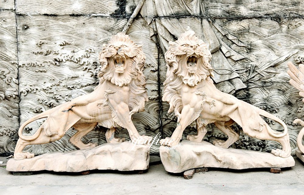Guardian Roaring Lion Statues
