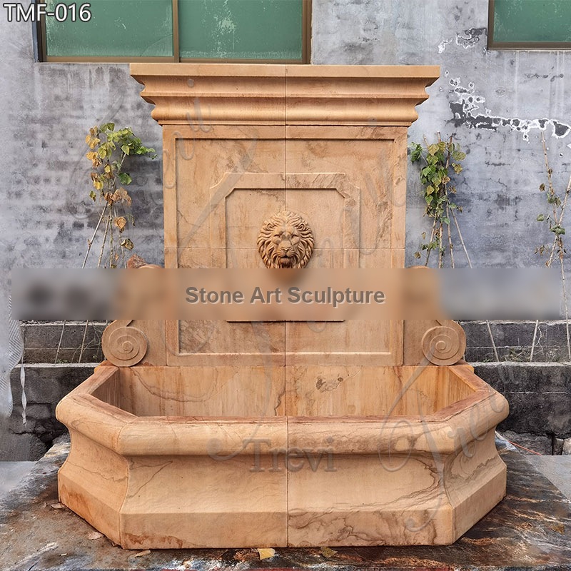 Beige Marble Antique Wall Fountain Outdoor Decor for Sale TMF-016