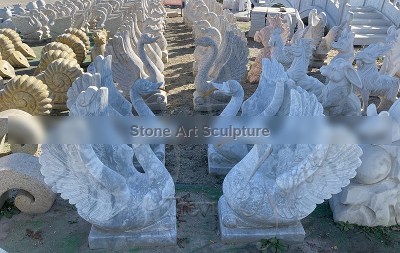 High-Quality Granite Swan Statue for Garden Supplier MOK1-131 detail image