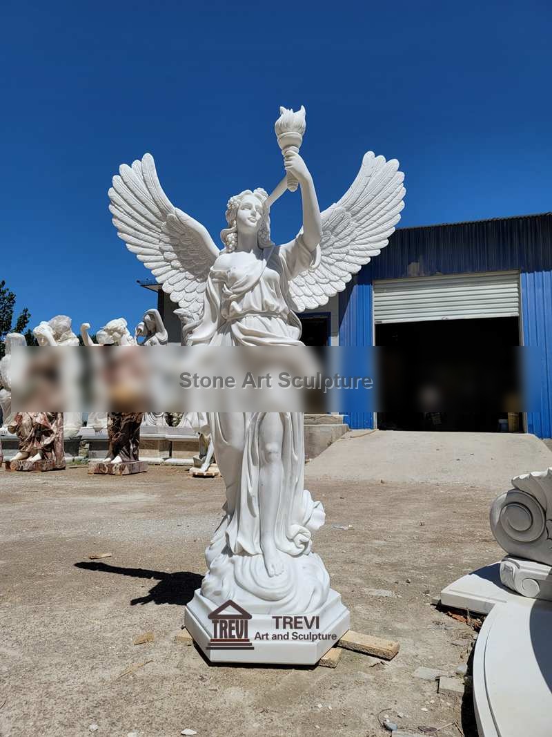 Life Size Marble Statue Angel Statue for Garden Decoration MOKK-847 detail image