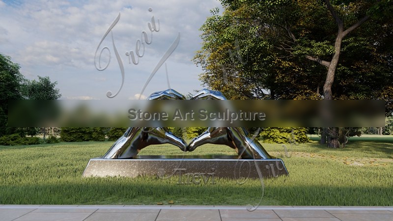 Large Marble Hand Heart Sculpture Factory Supplier MOK1-138 detail image