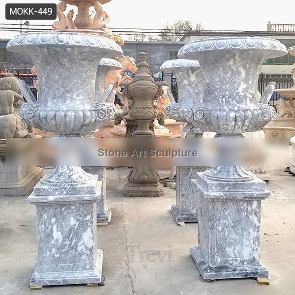 Life Size Hand Carved Marble Planter Pots Outdoor Yard or Garden Decoration MOKK-449