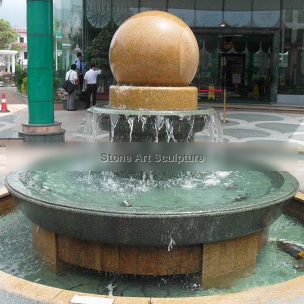 Outdoor stone fountains floating ball water features for sale MOKK-181