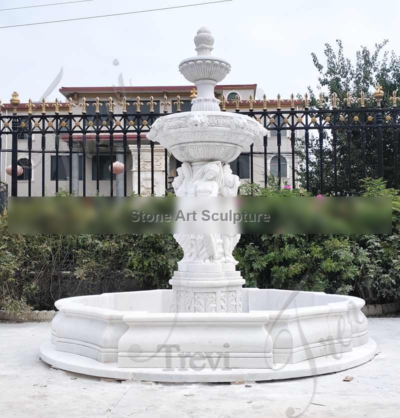 Large Outdoor Marble Woman Water Fountain Manufacturer MOKK-742 detail image