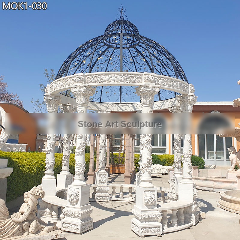 Luxurious Marble White Gazebo for Wedding Decoration MOK1-030 detail image