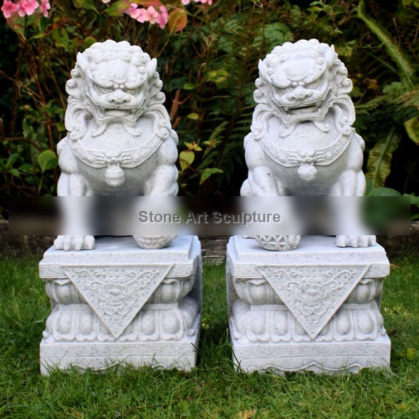 Life-Size Feng Shui Dog Lion Statue in front of House Meaning TMA-95