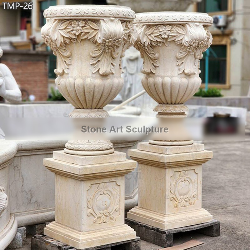 Garden Marble Outdoor Planter Factory Supply for Sale TMP-26 detail image