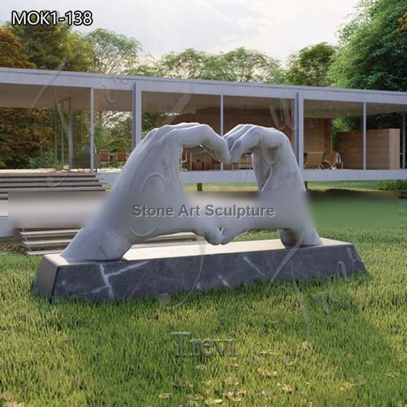 Large Marble Hand Heart Sculpture Factory Supplier MOK1-138 detail image
