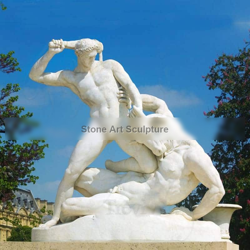 Marble Garden Statue Hercules Fighting the Minotaur for Sale MOKK-214 detail image