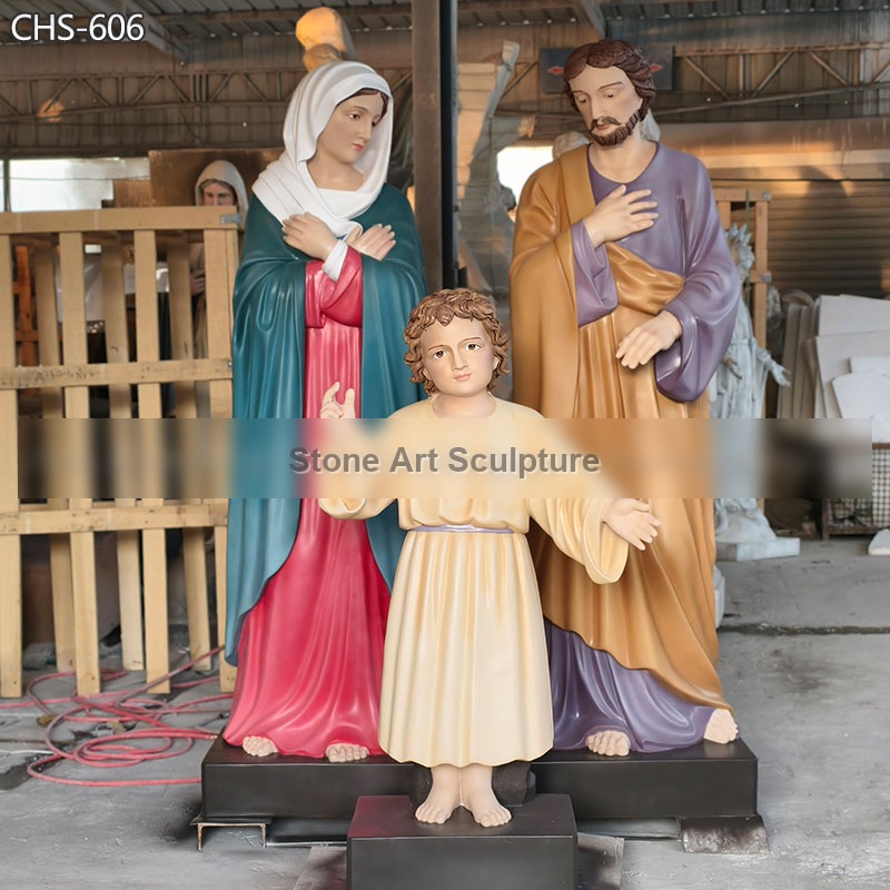 Life-Size Painted Marble Holy Family Garden Statues CHS-606 detail image