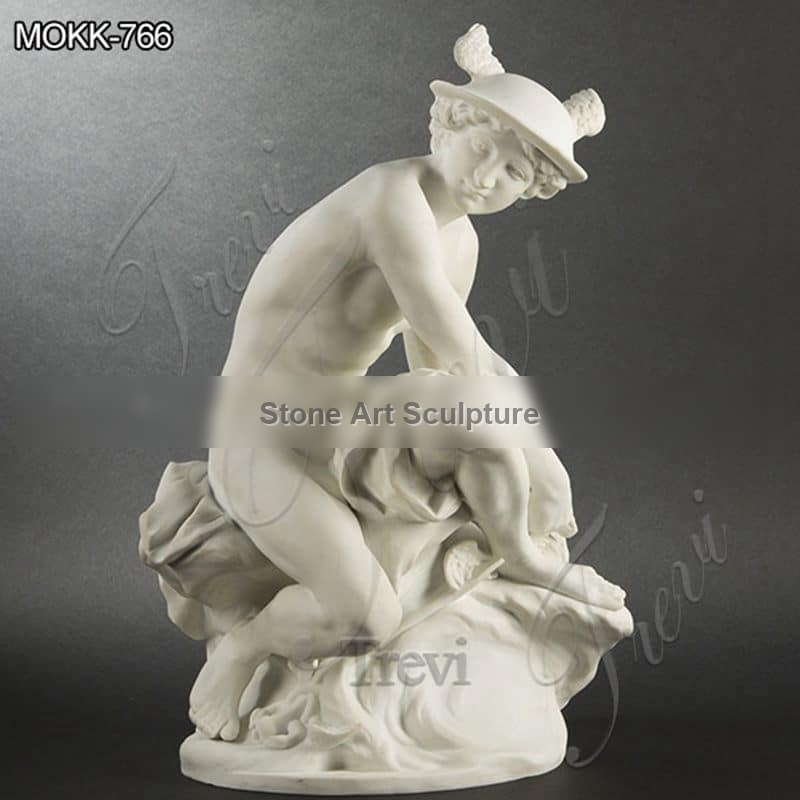 Life Size God Mercury Marble Garden Statue for Sale MOKK-766 detail image