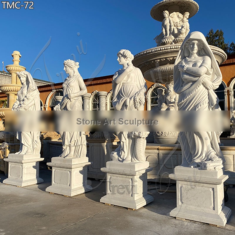 Life-Size Outdoor Four Season Marble Goddess Statue for Sale TMC-72 detail image