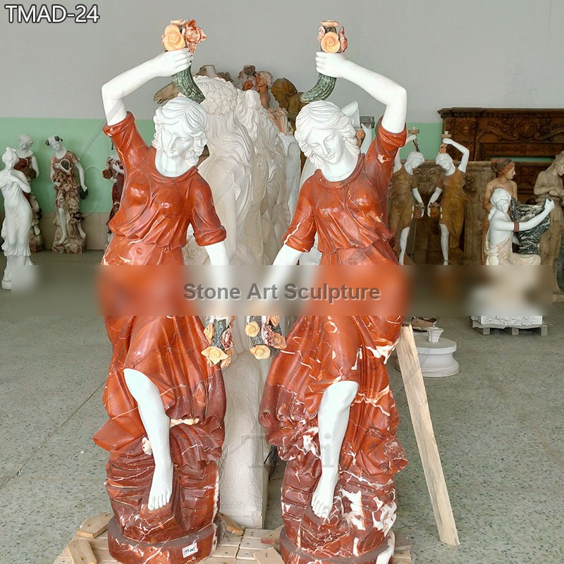 Life Size Mixed Color Marble Greek Statue Lamp for Sale detail image