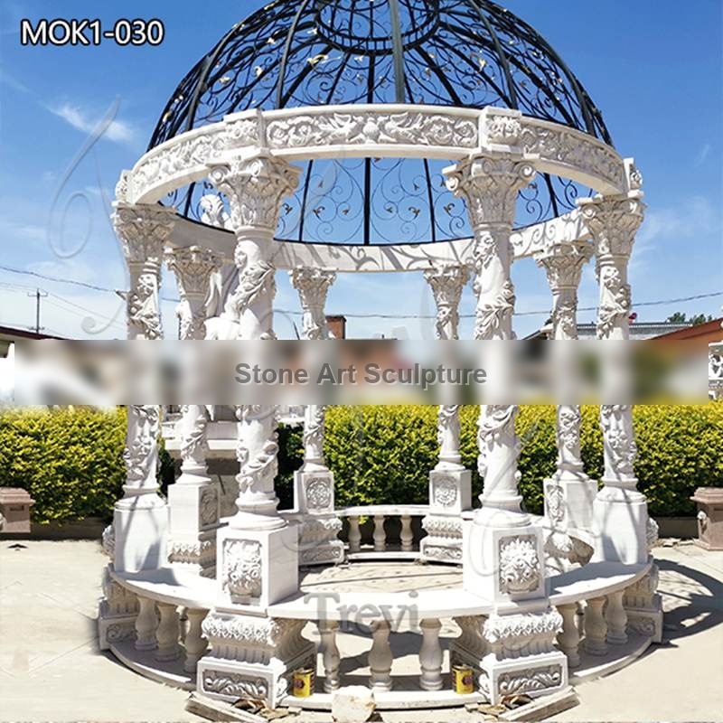 Luxurious Marble White Gazebo for Wedding Decoration MOK1-030 detail image