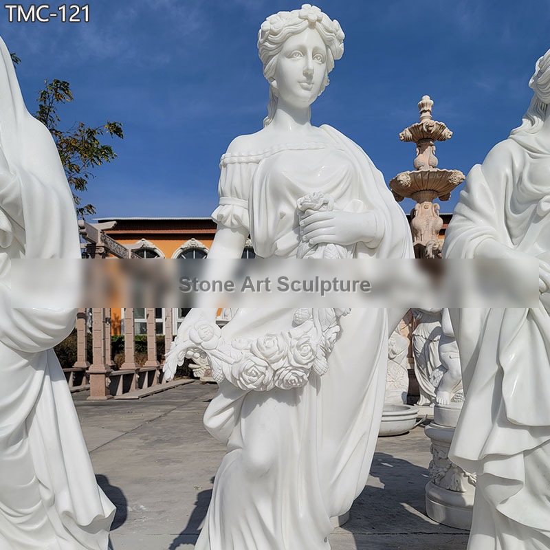 Roman Goddess Flora Marble Statue for Sale TMC-121 detail image
