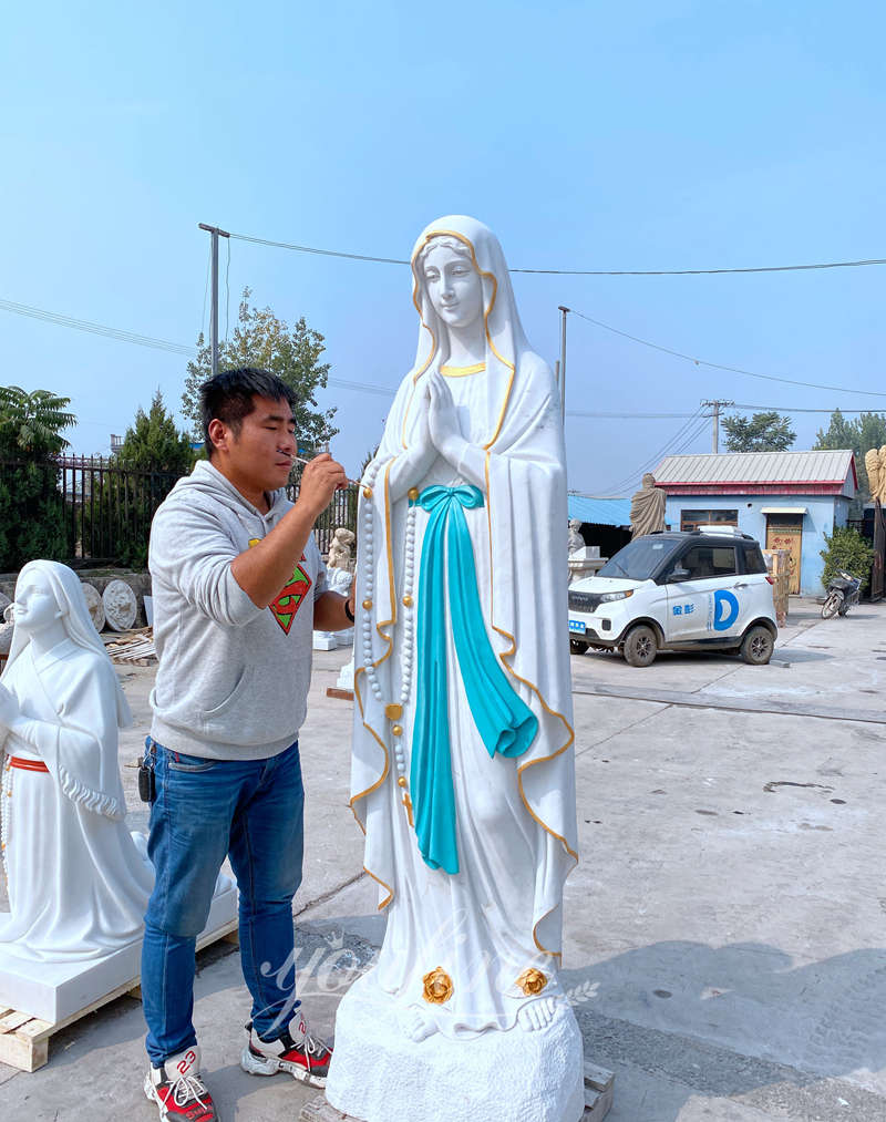 Virgin Mary Marble Statue Our Lady of Lourdes sculpture