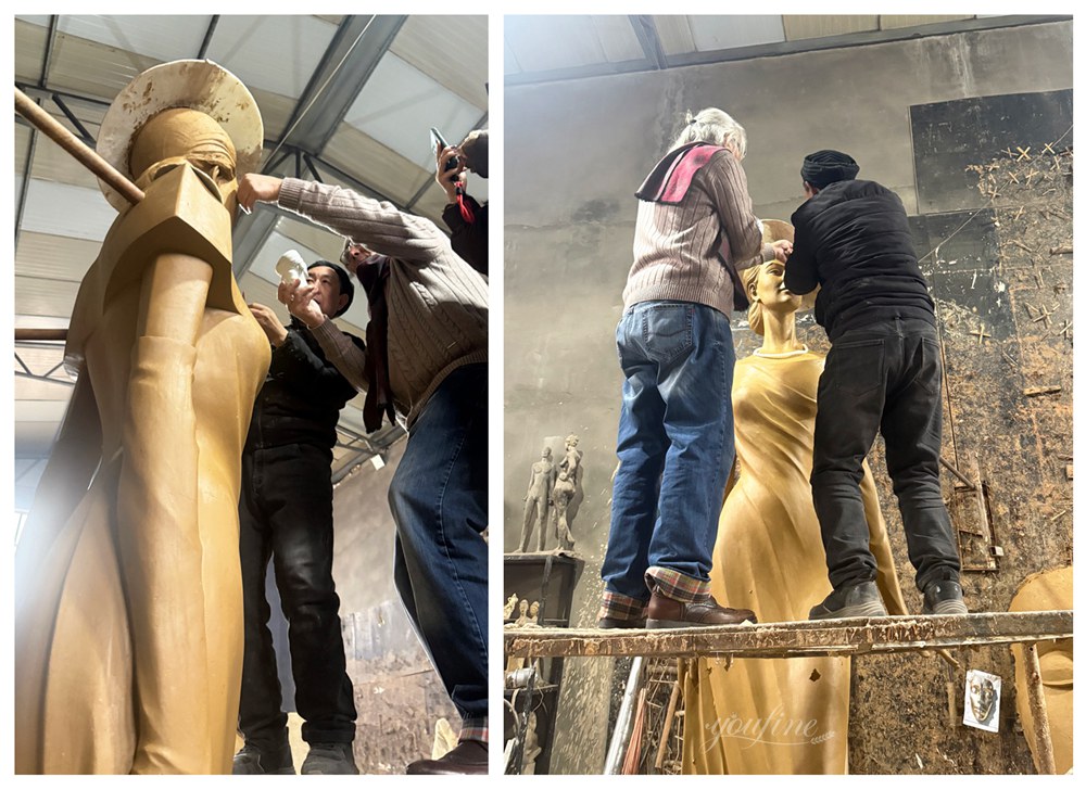 Bolat Muhamediev and Our Artist Refining the Clay Model