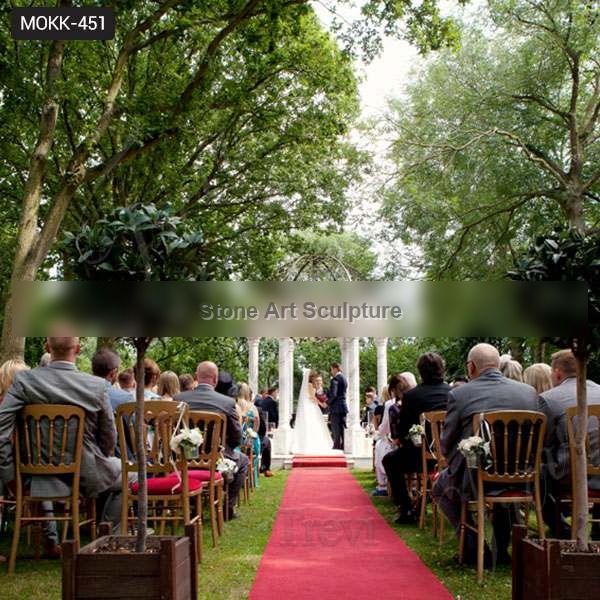 White Marble Outdoor Gazebo Wedding Decoration with Iron Top MOKK-451