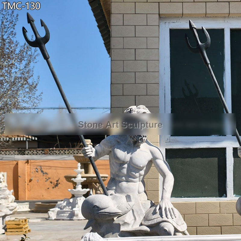 Greek Marble King Neptune Statue for Sale detail image