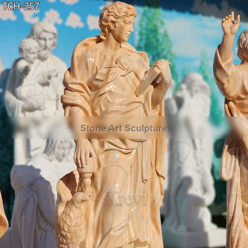 Life Size Marble Saint John Statue detail image