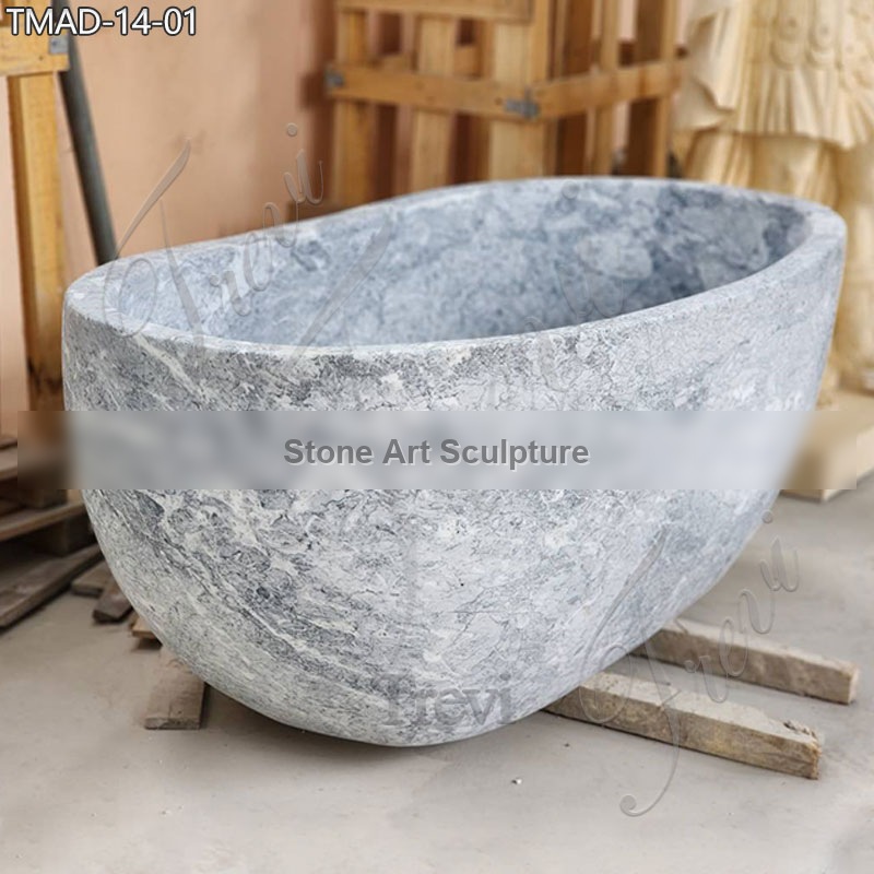 White Luxury Marble Bathtub for Modern Bathroom for Sale TMAD-14 detail image