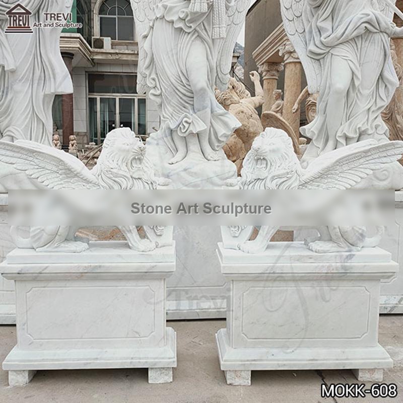Marble Antique Large Garden Gargoyles Gate Decor for Sale MOKK-608