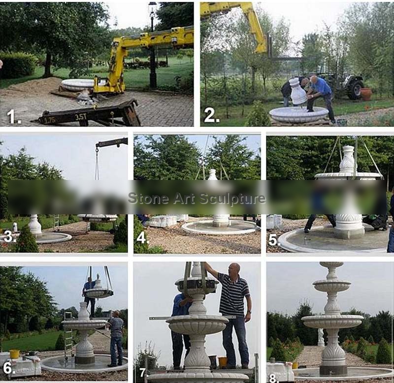 Cheap Price Two Tiered Marble Water Garden Fountain Supplier MOKK-550 detail image