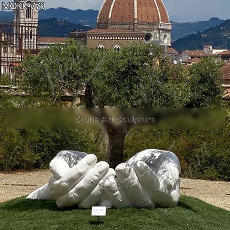 Large Size Big Hands Around Tree Marble Garden Statues for Sale MOKK-779 detail image