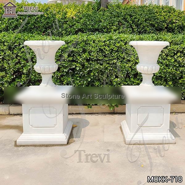 Customized Design Marble Flower Pots for Garden Decoration MOKK-718