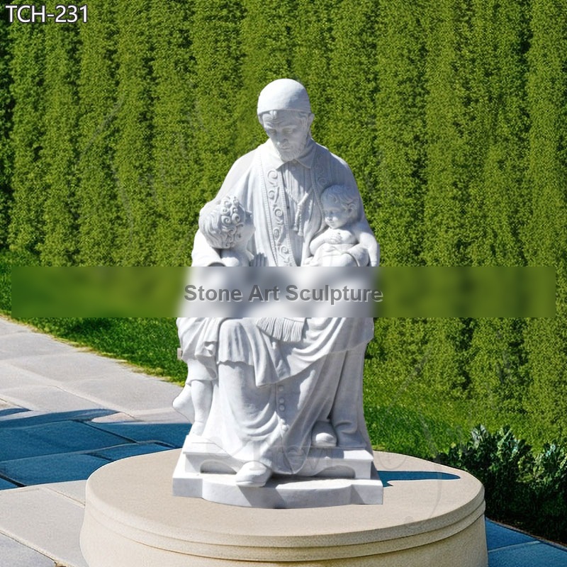 Marble St Vincent De Paul with Children Statue Supplier