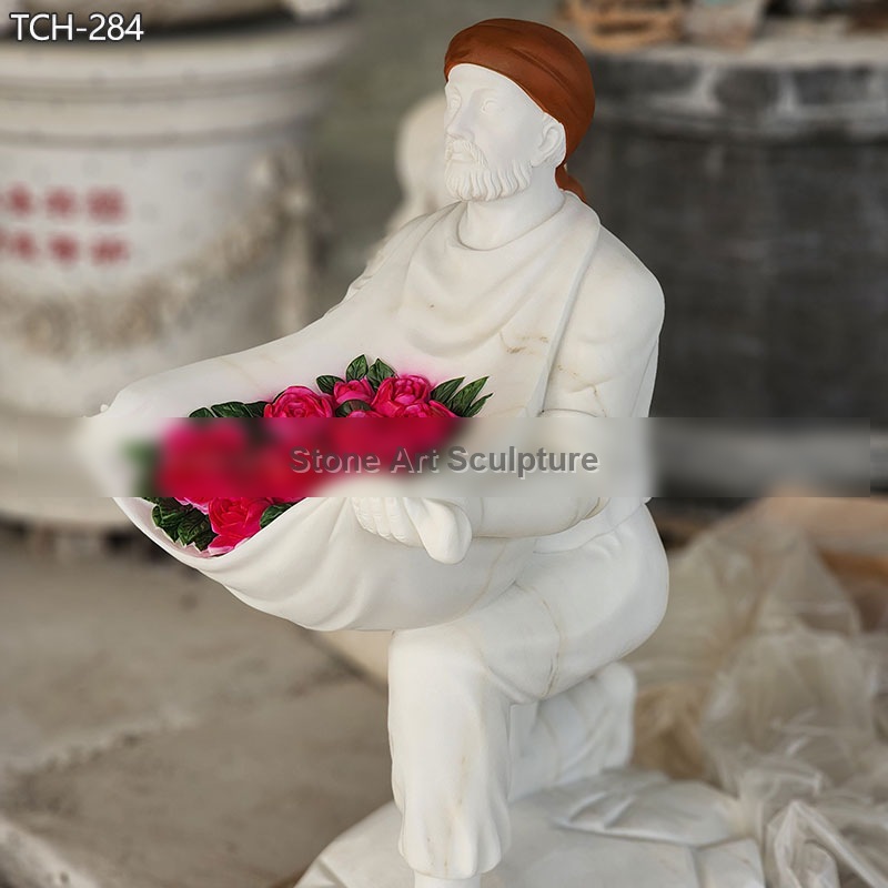 Marble Saint Juan Diego Statue Religious Decor detail image