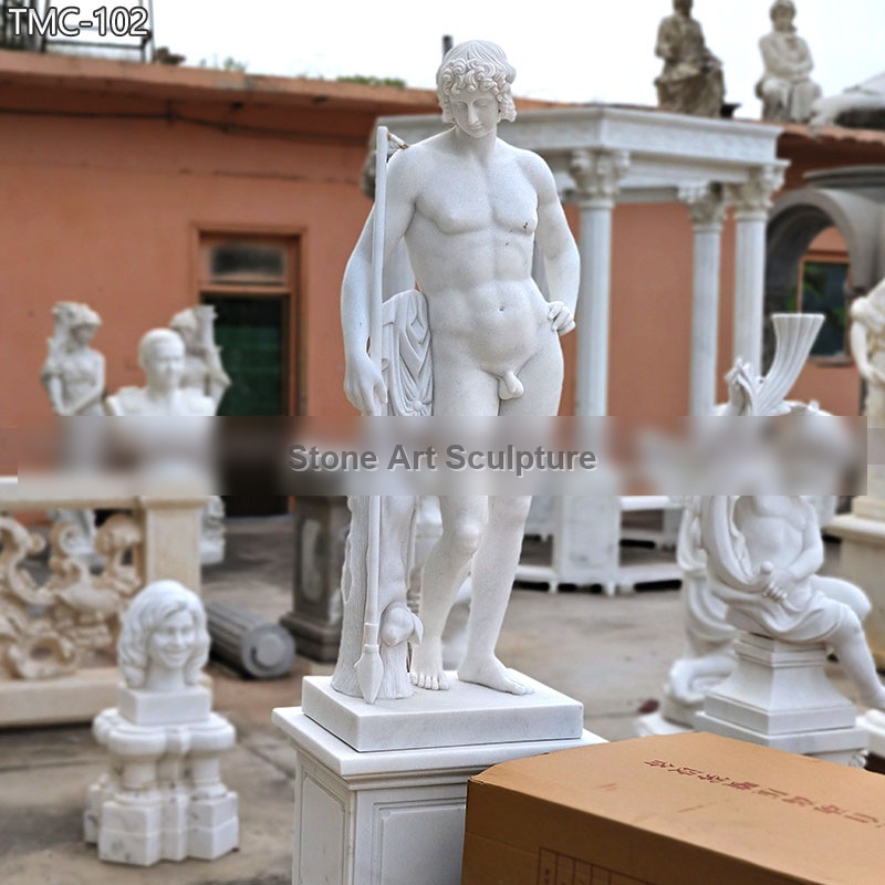 Life Size Marble Nude Male Sculpture Contemporary Decor detail image