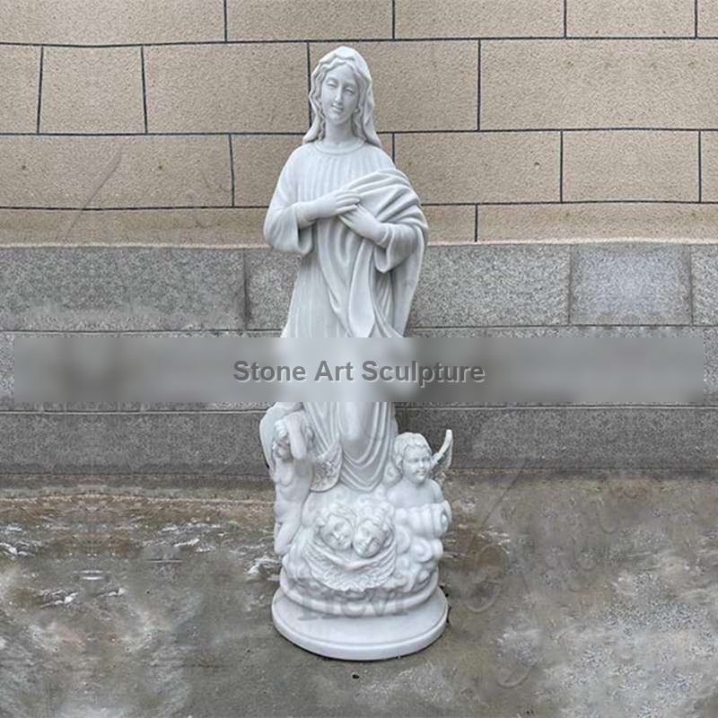 Outdoor Marble Virgin Mary Garden Statue for Sale CHS-884 detail image