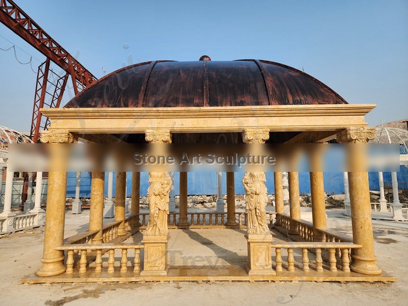 Beige Square Marble Garden Gazebo Factory Supplier TMG-36 detail image