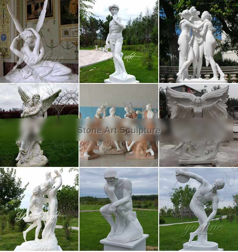 Life Size Cupid and Psyche Marble Garden Statue for Sale MOKK-317 detail image
