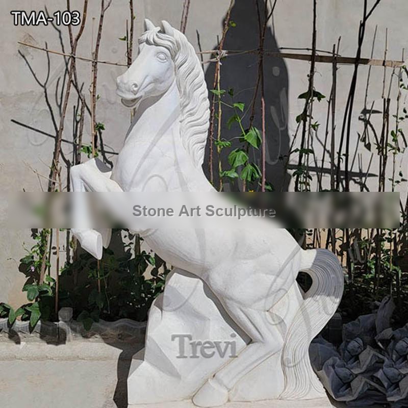 White Carving Marble Horse Statue Manufacturer TMA-103