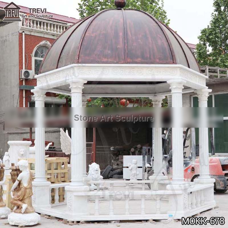 Large White Marble Gazebo Garden Decor Supplier MOKK-678