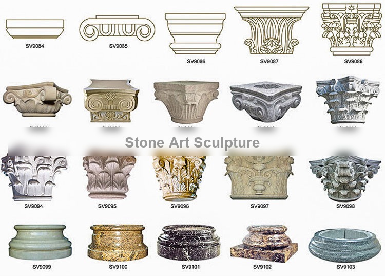 Architectural white marble decorative corinthian columns for sale TMC-02 detail image