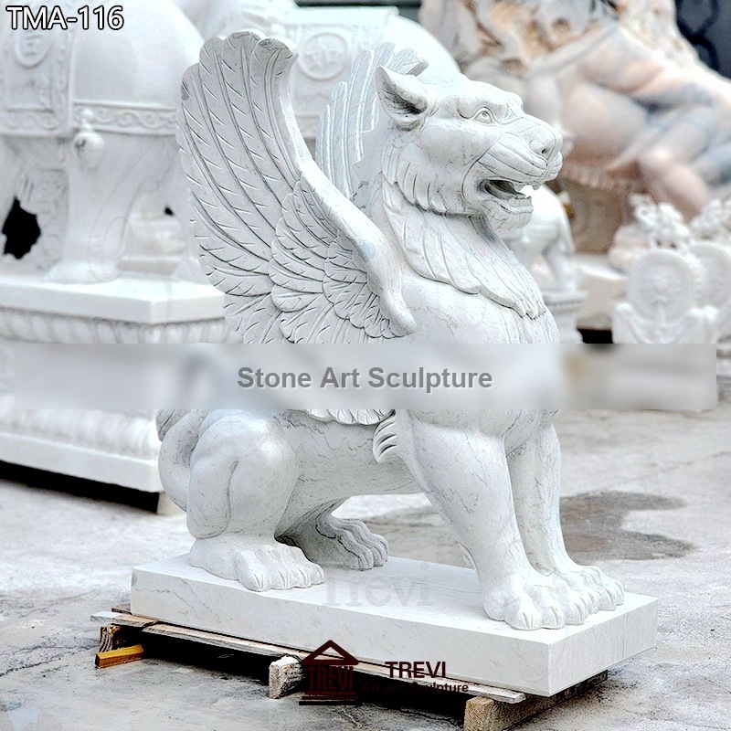 White Marble Griffin Garden Statue Outdoor Factory Supply
