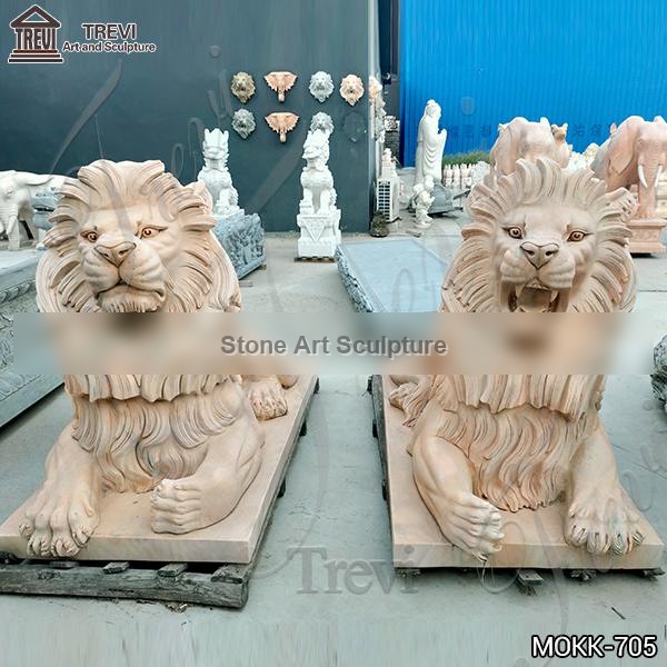 Garden Decoration Outdoor Marble Lion Statue China Supplier MOKK-705