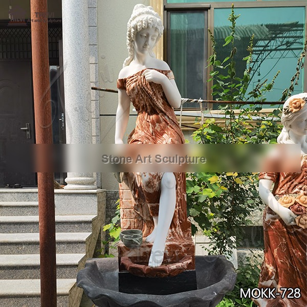 Delicate Marble Woman Water Fountain for Outdoor Decoration Sale MOKK-728