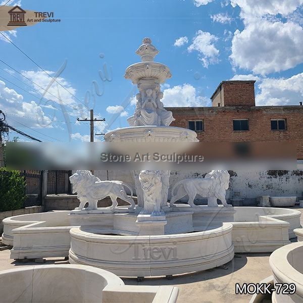 Outdoor Decoration Tiered Marble Water Lion Fountain for Sale MOKK-729