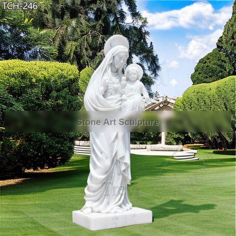 Holy Mary Monument Marble Statue Holding Jesus for Sale