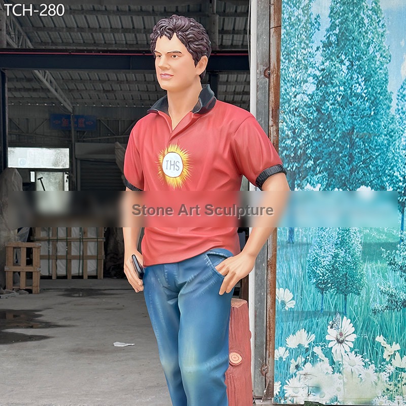 70″ Painted Marble Saint Carlo Acutis Statue for Sale detail image